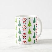 Niedliche Weihnachtsbäume & Weihnachtsmuster Weiß Kaffeetasse (VorderseiteRechts)