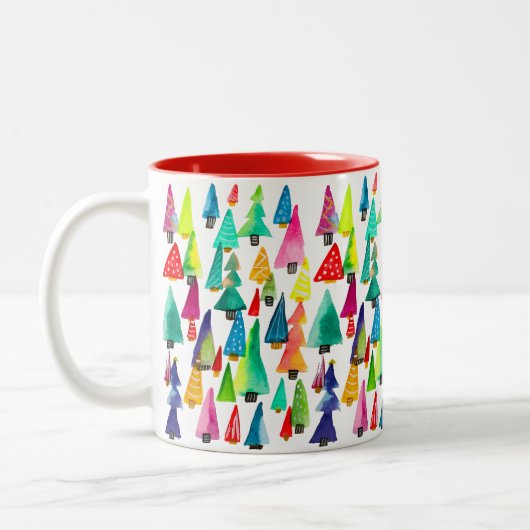 Niedliche Weihnachtsbäume Zweifarbige Tasse (Links)