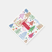 Niedliche Weihnachtsbaumen Muster mit Joy Typograf Serviette (Ecke)