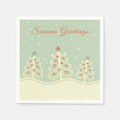 Niedliche Weihnachtsbaumen Pastel-Frohe Festtage Serviette (Vorderseite)