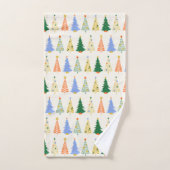 Niedliche Weihnachtsbaumen Red Green Boho Badhandtuch Set (Handtuch)