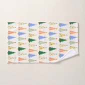 Niedliche Weihnachtsbaumen Red Green Boho Badhandtuch Set (Handtuch)