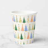 Niedliche Weihnachtsbaumen Red Green Boho Pappbecher (Rechts)