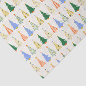 Niedliche Weihnachtsbaumen Red Green Boho Seidenpapier (Ausschnitt)