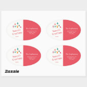 Niedliche Weihnachtsbaumen Retro Rücksendeadresse Ovaler Aufkleber (Blatt)