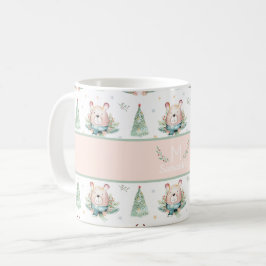 Niedliche Weihnachtsbaumen Waldbärenmonogramm Kaffeetasse
