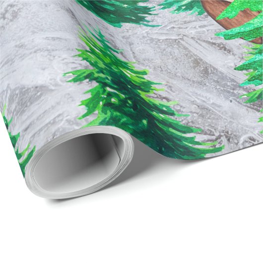 Niedliche Weihnachtsbaumen - Wrapping Paper Geschenkpapier (Rolleneckpunkt)