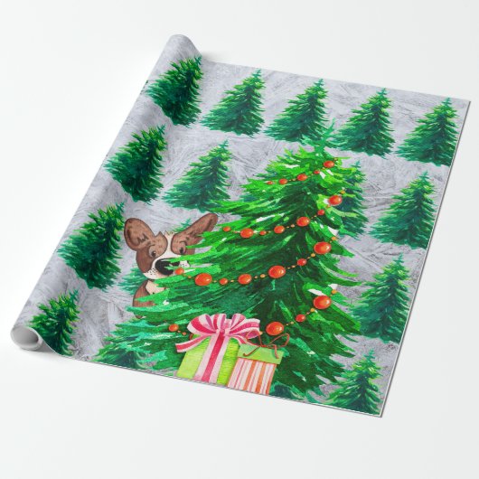 Niedliche Weihnachtsbaumen - Wrapping Paper Geschenkpapier (Ungerollt)