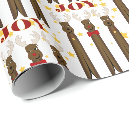 Niedliche Weihnachtsbaumfreude Geschenkpapier (Rolleneckpunkt)
