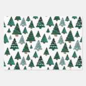 Niedliche Weihnachtsbaumgeschenkwrap - 3 Papierblä Geschenkpapier Set (Vorderseite 3)