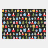 Niedliche Weihnachtsbaumglocken Gingerbrotmuster Geschenkpapier Set (Vorderseite 2)