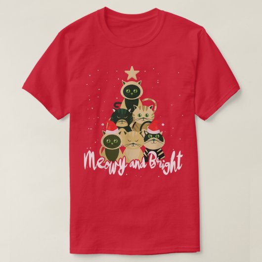 Niedliche Weihnachtsbaumkatzen X T-Shirt (Design vorne)