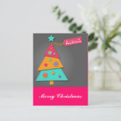 Niedliche Weihnachtsbaumkunst Feiertagspostkarte (Stehend Vorderseite)
