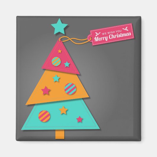 Niedliche Weihnachtsbaumkunst Magnet (Vorne)