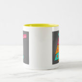 Niedliche Weihnachtsbaumkunst Zweifarbige Tasse (Mittel)