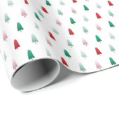 Niedliche Weihnachtsbaummuster Geschenkpapier (Rolleneckpunkt)