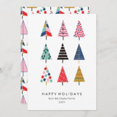 Niedliche Weihnachtsbaumsammlung Feiertagskarte (Vorne/Hinten)