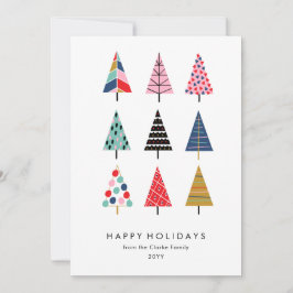 Niedliche Weihnachtsbaumsammlung Feiertagskarte