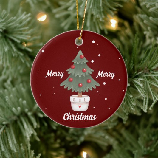 Niedliche Weihnachtsbaumschmuck Keramik Ornament (Baum)