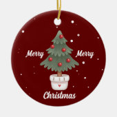 Niedliche Weihnachtsbaumschmuck Keramik Ornament (Vorne)