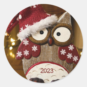 Niedliche Weihnachtsbaumschmuck Keramik Runder Aufkleber