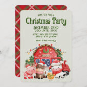 Niedliche Weihnachtsbaumtiere auf Lager Einladung (Vorne/Hinten)