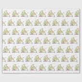 niedliche Weihnachtsbaumtiere Cartoon Wrapper Geschenkpapier (Flach)