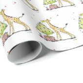 niedliche Weihnachtsbaumtiere Cartoon Wrapper Geschenkpapier (Rolleneckpunkt)