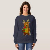 Niedliche Weihnachtsbeleuchtung Reindeer Sweatshirt (Vorne ganz)