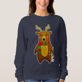 Niedliche Weihnachtsbeleuchtung Reindeer Sweatshirt (Vorderseite)