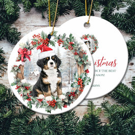 Niedliche Weihnachtsberge Bernese do Welpe Weihnac Keramik Ornament