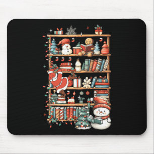 Niedliche Weihnachtsbibliothek - Bücher lesen Ging Mousepad
