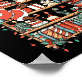 Niedliche Weihnachtsbibliothek - Bücher lesen Ging Poster (Ecke)