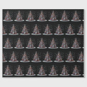 Niedliche Weihnachtsbibliothek Tree Xmas Trees Geschenkpapier (Flach)