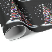 Niedliche Weihnachtsbibliothek Tree Xmas Trees Geschenkpapier (Rolleneckpunkt)