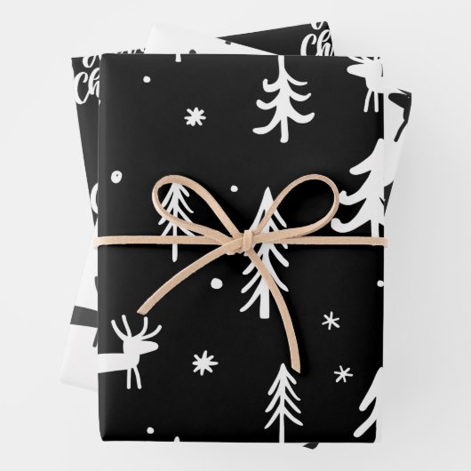 Niedliche Weihnachtsbilder Einfaches Muster Geschenkpapier Set (Beispiel)