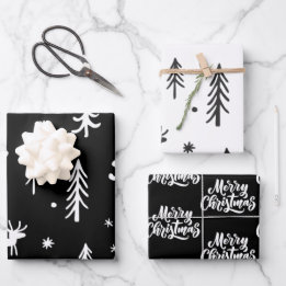 Niedliche Weihnachtsbilder Einfaches Muster Geschenkpapier Set