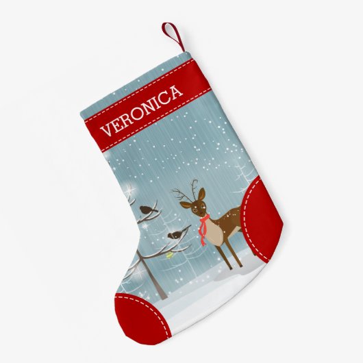 Niedliche Weihnachtsbilder für Hirsche, Bäume und  Kleiner Weihnachtsstrumpf (Rückseite (Hängend))