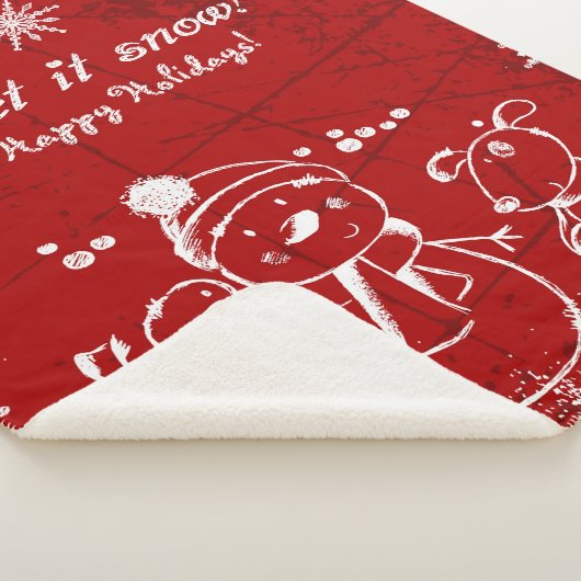 Niedliche Weihnachtsbilder in Rot und Weiß Sherpadecke (3/4)