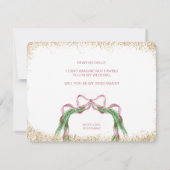 niedliche Weihnachtsbrust Rosa Aquarell BRIDESMAID Einladung (Rückseite)