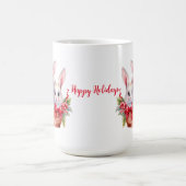 Niedliche Weihnachtsbunnies in einem Korb Kaffeetasse (Mittel)