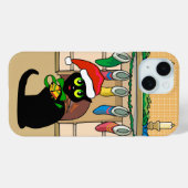 Niedliche WeihnachtsCartoon-Katze Case-Mate iPhone Hülle (Rückseite (Horizontal))