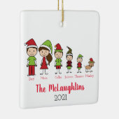 Niedliche Weihnachtscharakter mit Hund Keramikornament (Rechts)