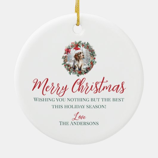 Niedliche Weihnachtscocker Spaniel Hündchen Weihna Keramik Ornament (Hinten)