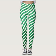 Niedliche Weihnachtscreme Candy Cane Glitzer Green