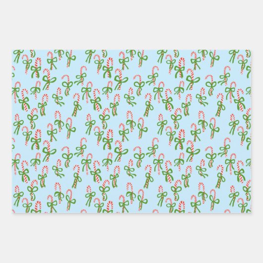 Niedliche Weihnachtscreme Canes Weihnachten Weihna Geschenkpapier Set (Vorderseite)