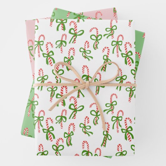 Niedliche Weihnachtscreme Canes Weihnachten Weihna Geschenkpapier Set (Beispiel)