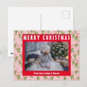 Niedliche Weihnachtscreme Canes Xmas Urlaub CUSTOM Postkarte (Vorne/Hinten)