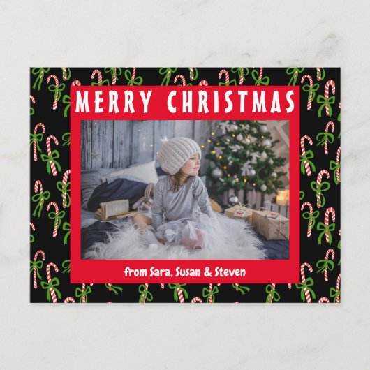 Niedliche Weihnachtscreme Canes Xmas Urlaub CUSTOM Postkarte (Vorderseite)