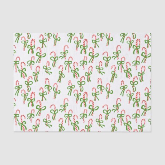 Niedliche Weihnachtscreme Canes Xmas Weihnachtsges Seidenpapier (Vorderseite)